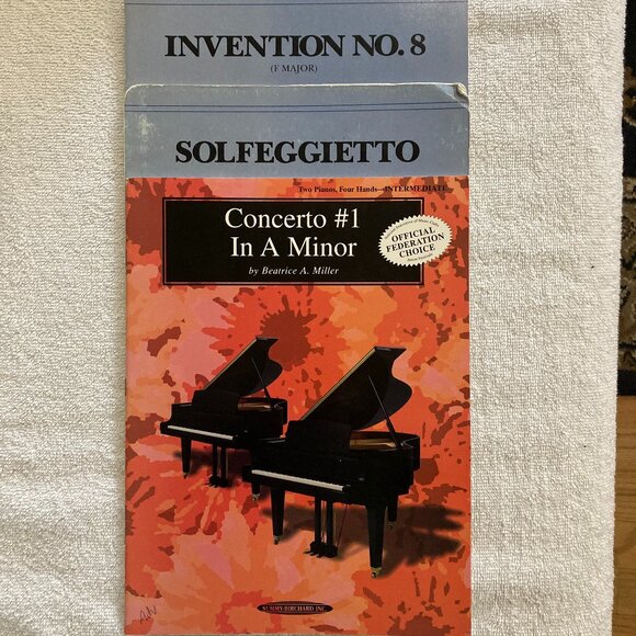 2 Pianos/4 Hands Invention No. 8, Solfeggietto & Concerto #1 in A Minor - Picture 1 of 7
